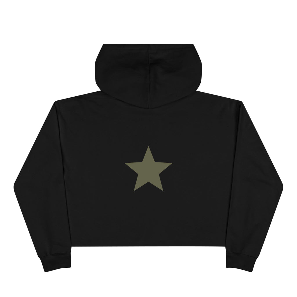 SS ICON Cropped Hoodie — Minimal Shield Logo & Back Star Graphic