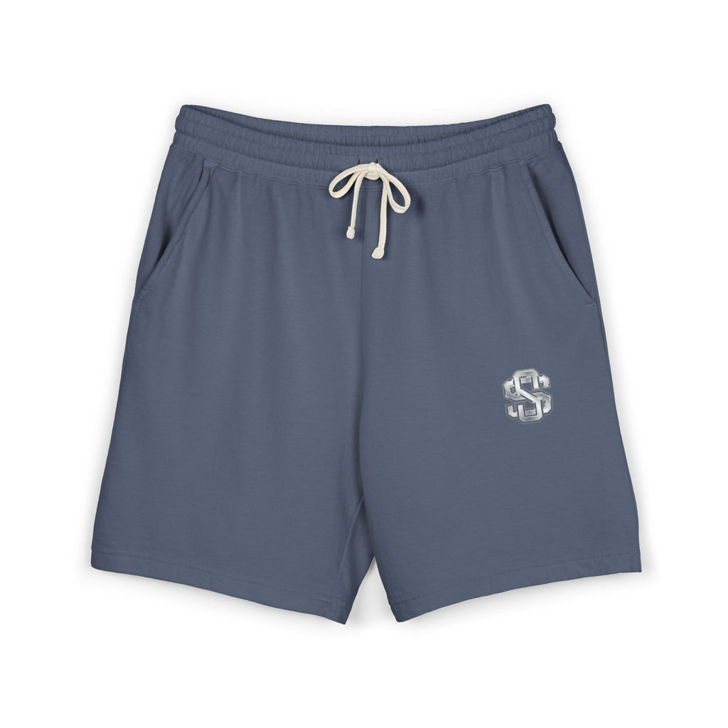 Lightweight Garment-Dyed Fleece Sweat Shorts — Neutral Cream with Subtle Chest 'S' Logo