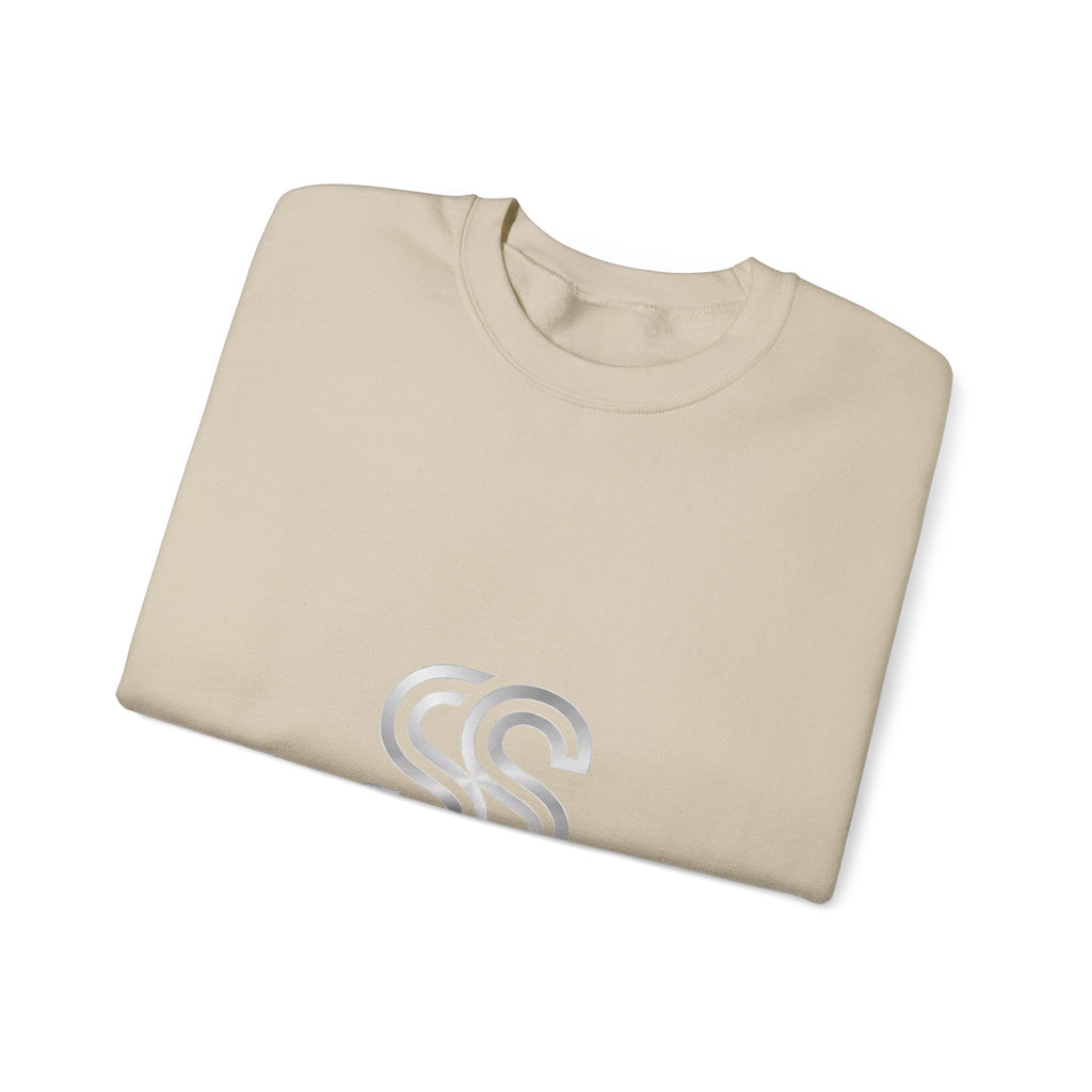 Crewneck Sweatshirt with Subtle 'SS' Monogram – Minimalist Neutral Pullover