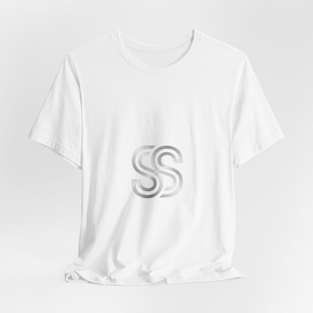 Minimal Monogram SS Logo T‑Shirt — Subtle Silver Double S Tee