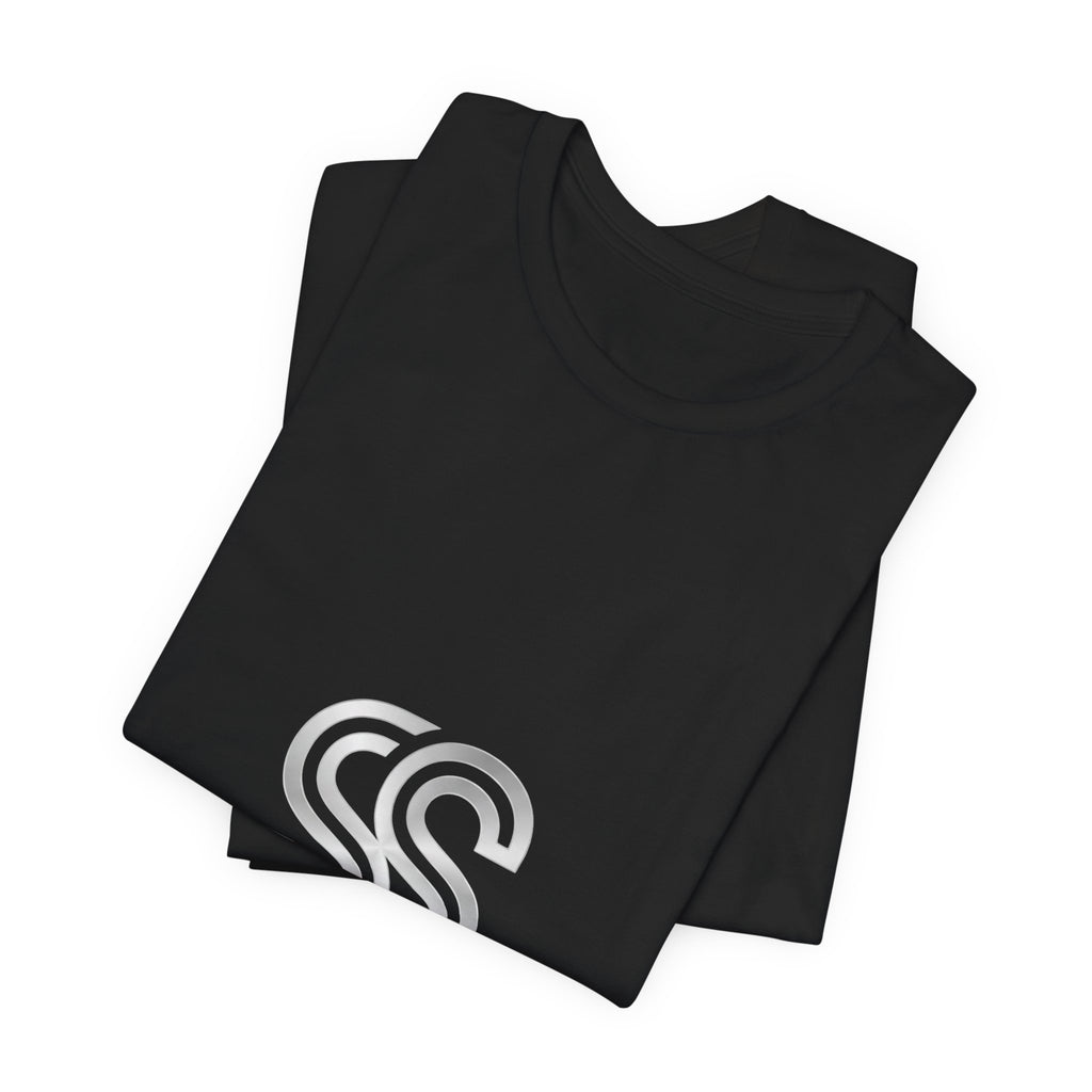 Minimal Monogram SS Logo T‑Shirt — Subtle Silver Double S Tee
