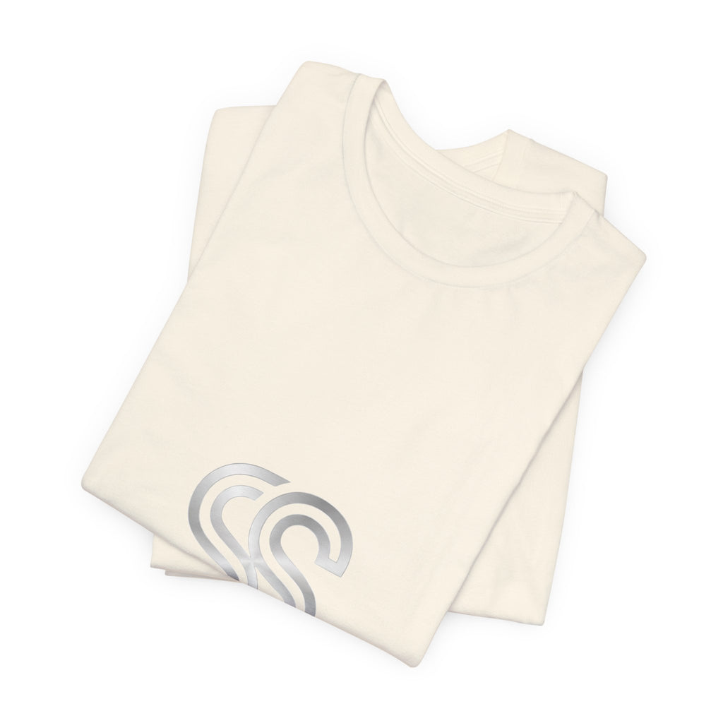 Minimal Monogram SS Logo T‑Shirt — Subtle Silver Double S Tee
