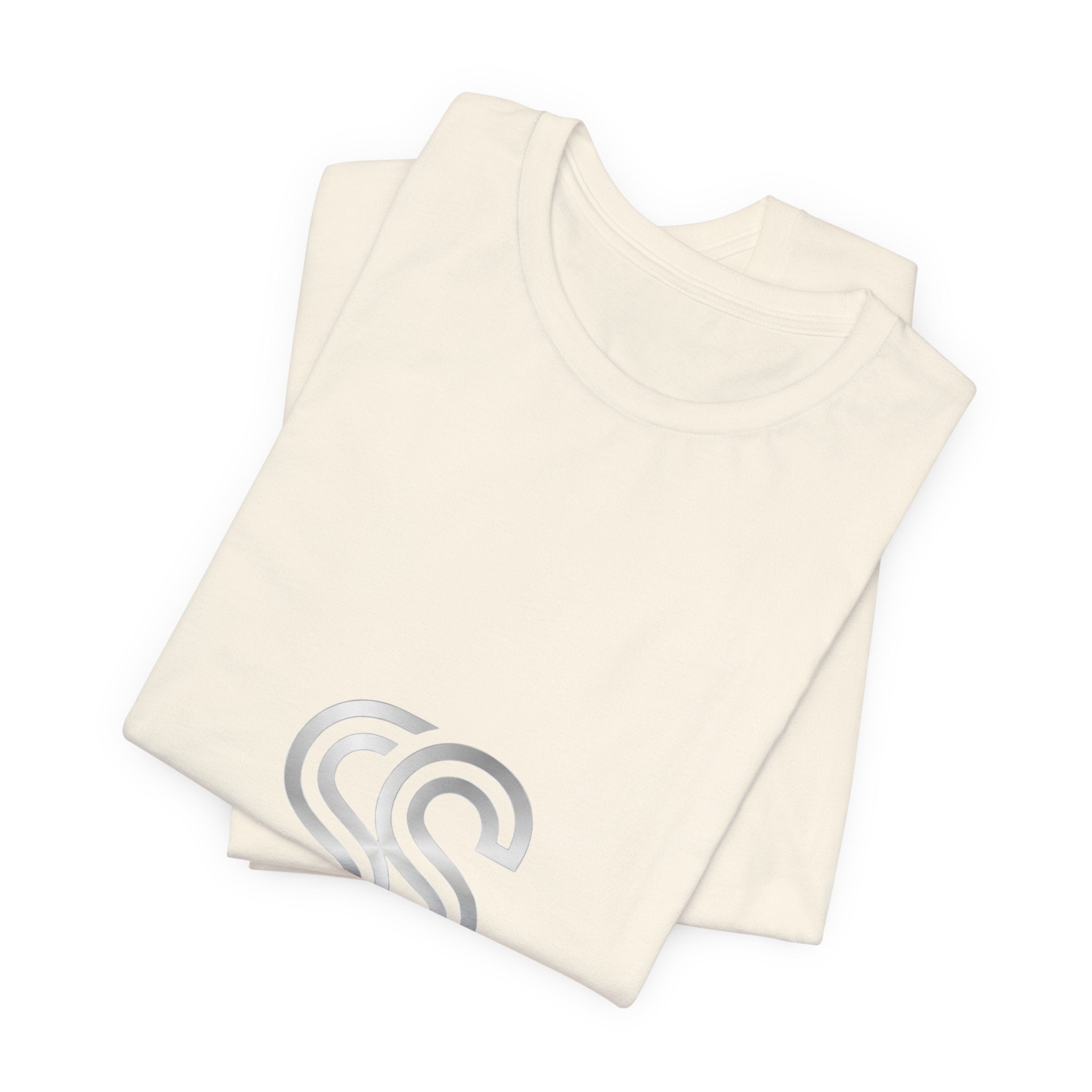 Minimal Monogram SS Logo T‑Shirt — Subtle Silver Double S Tee