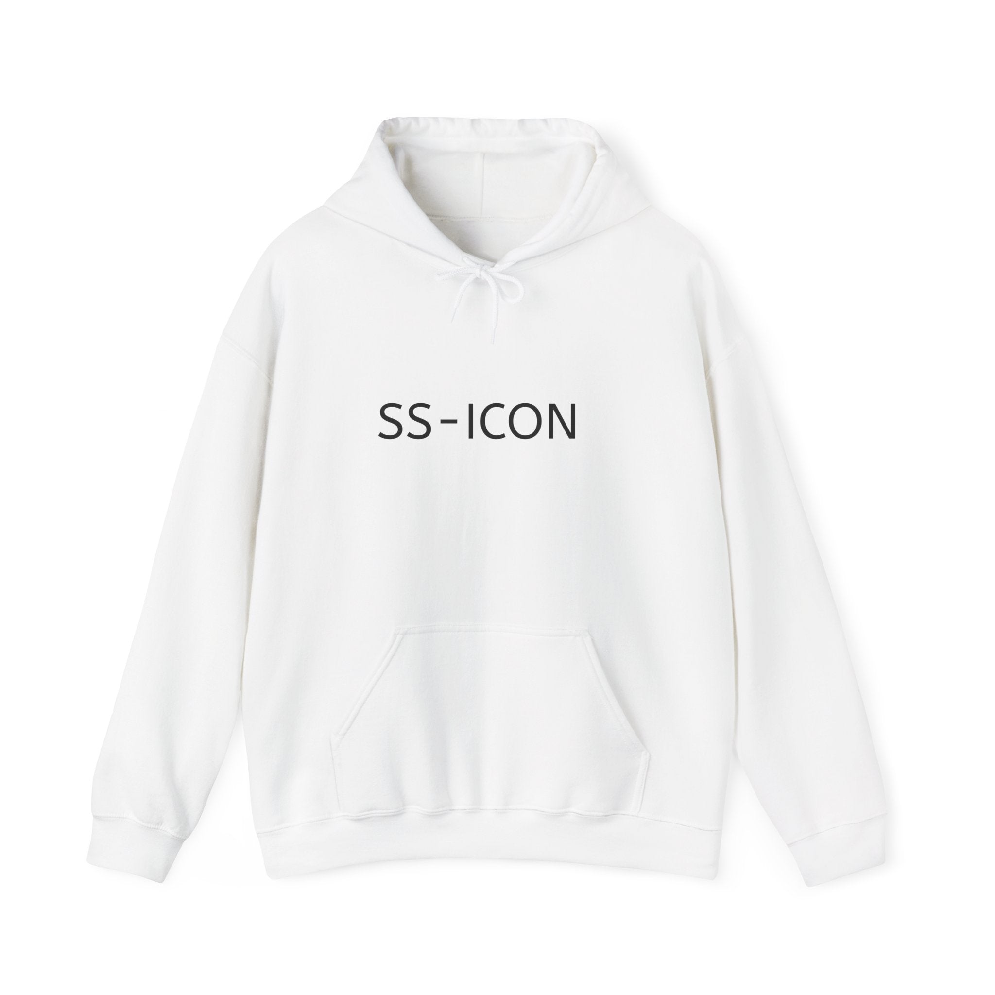 SS-ICON Hoodie — Minimalist White Logo Sweatshirt