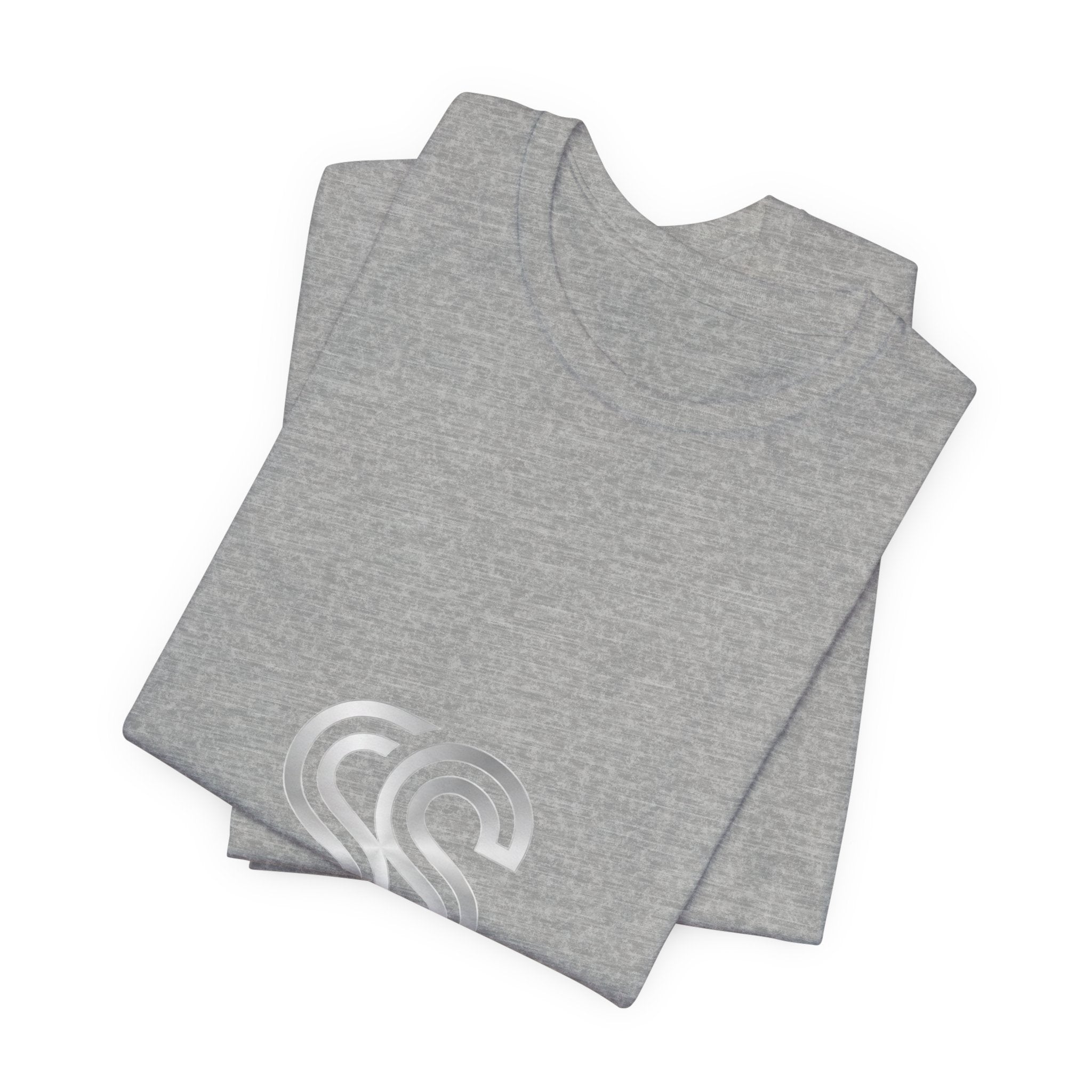 Minimal Monogram SS Logo T‑Shirt — Subtle Silver Double S Tee