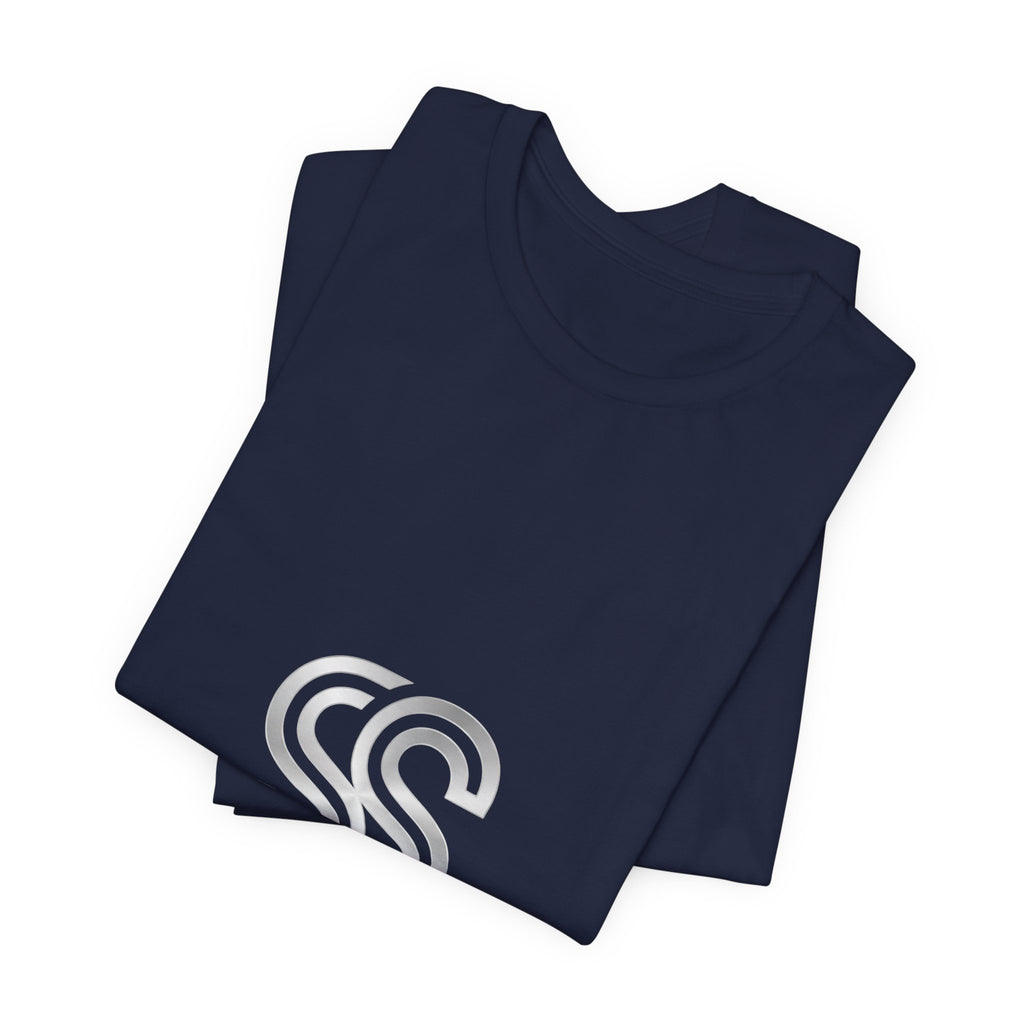 Minimal Monogram SS Logo T‑Shirt — Subtle Silver Double S Tee