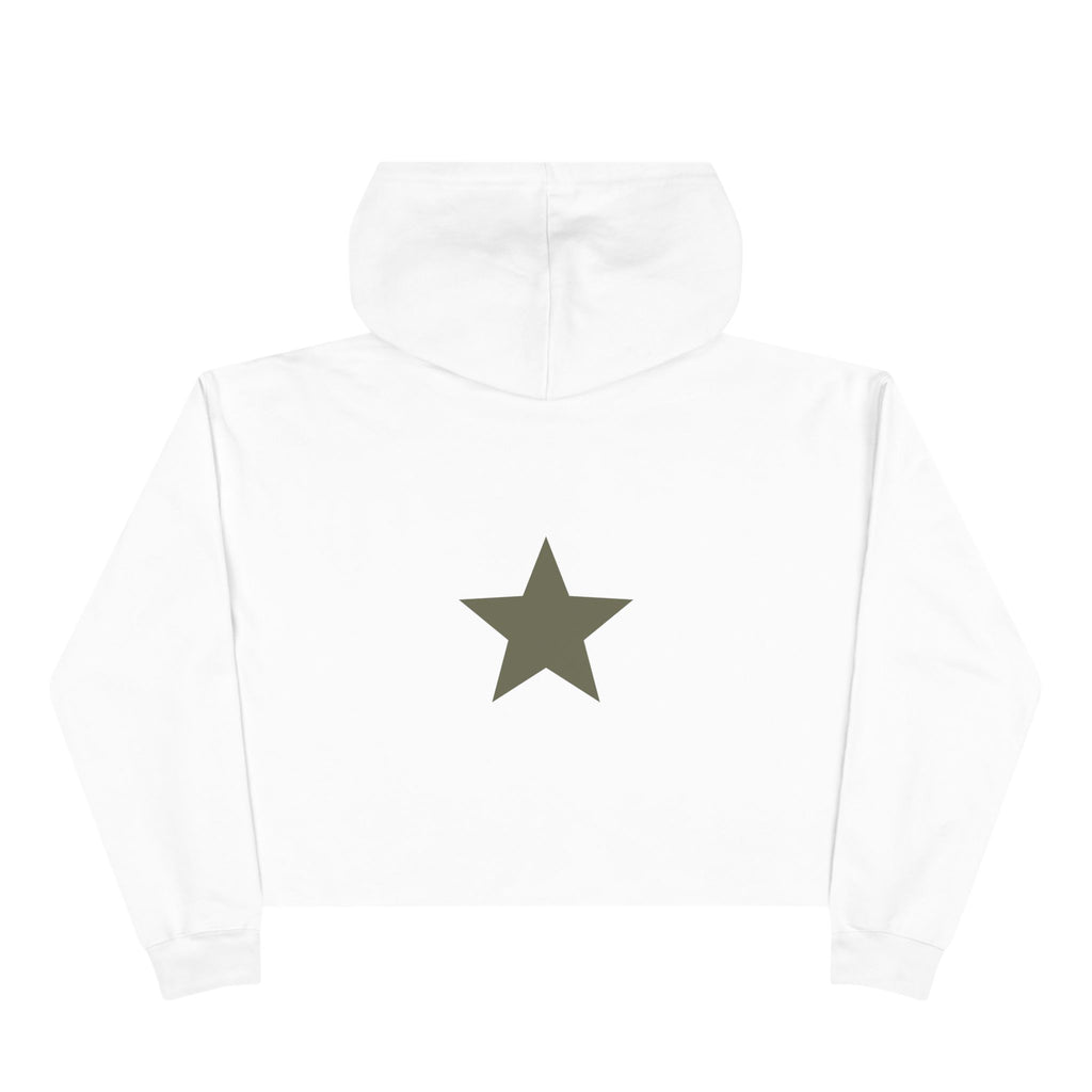 SS ICON Cropped Hoodie — Minimal Shield Logo & Back Star Graphic
