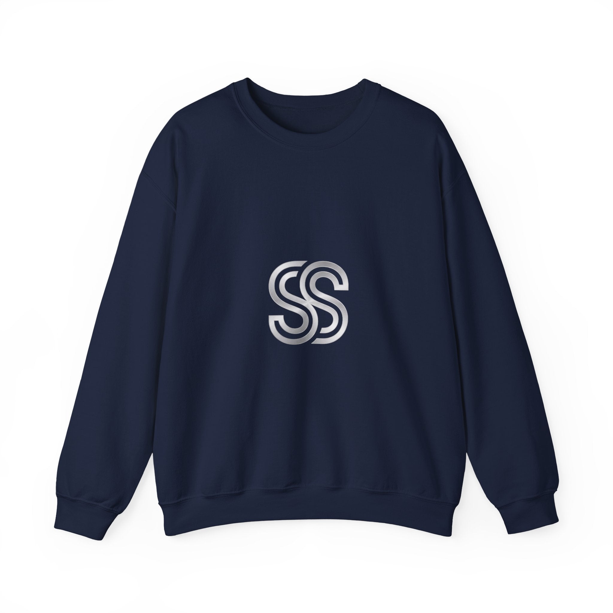 Crewneck Sweatshirt with Subtle 'SS' Monogram – Minimalist Neutral Pullover