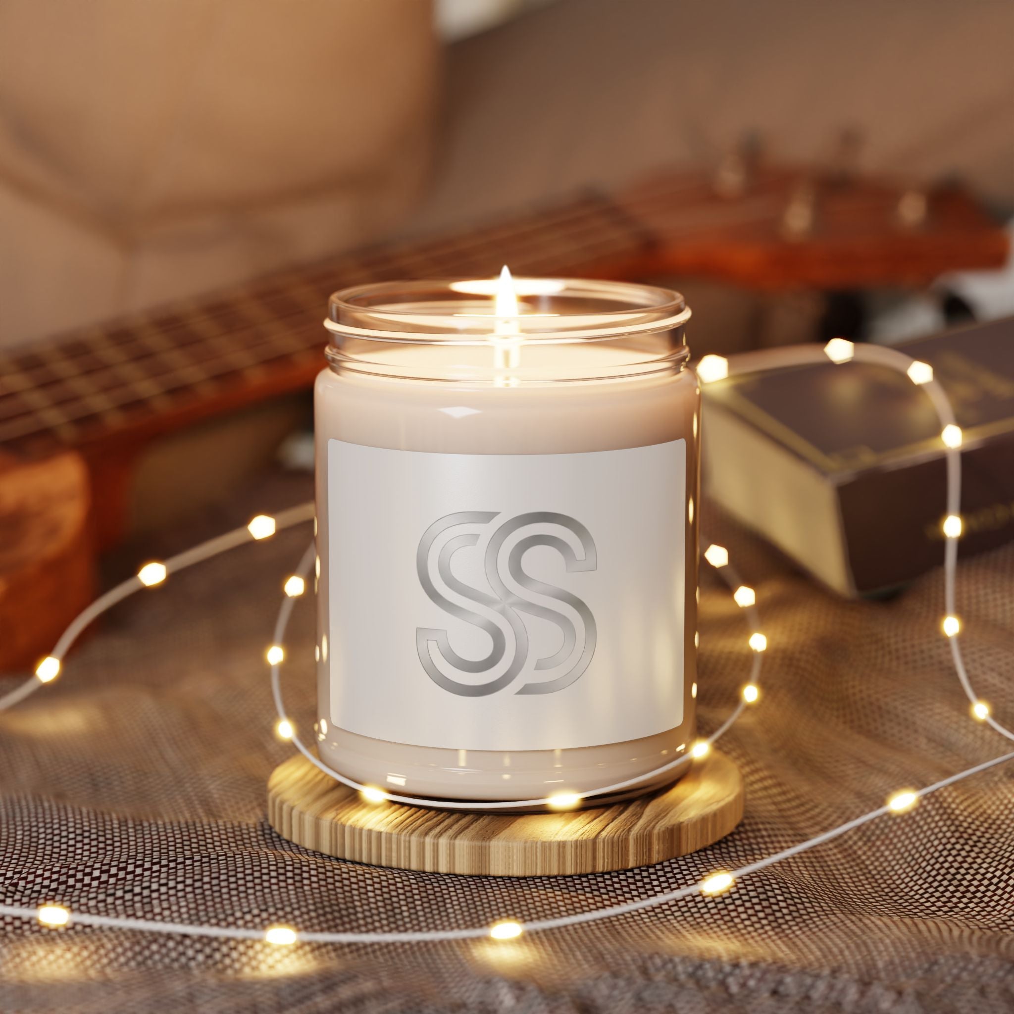 9oz Scented Soy Candle — Clean Linen Aromatherapy Jar