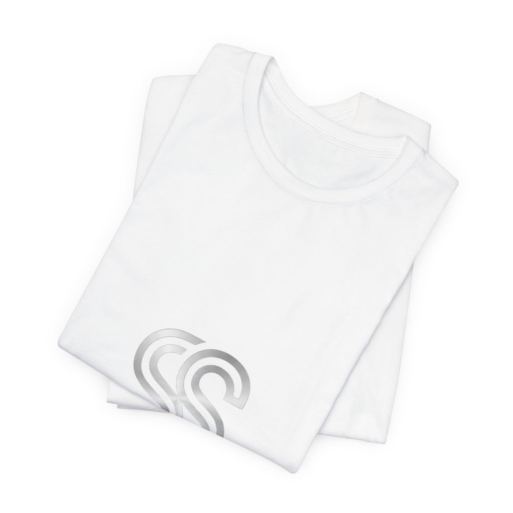 Minimal Monogram SS Logo T‑Shirt — Subtle Silver Double S Tee