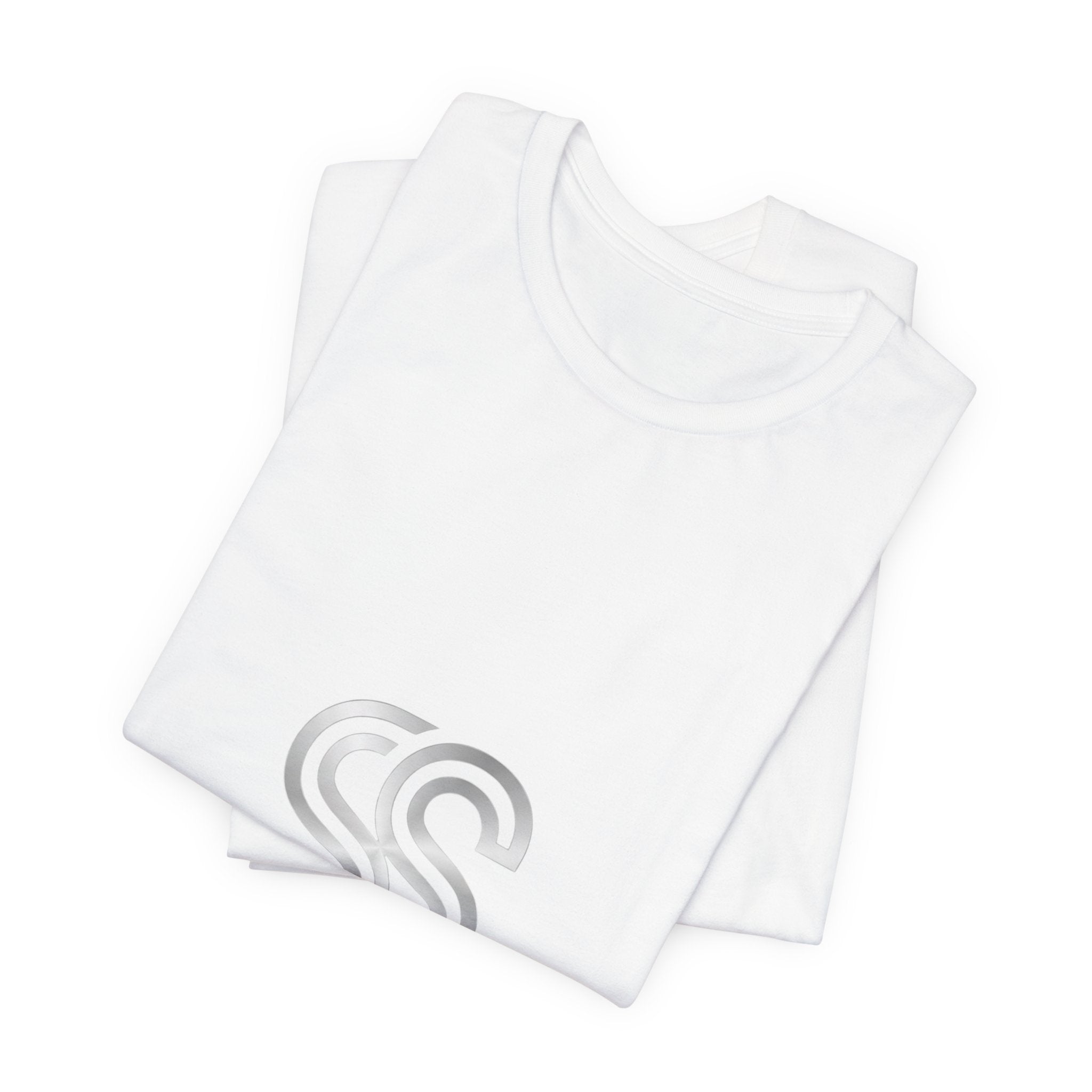Minimal Monogram SS Logo T‑Shirt — Subtle Silver Double S Tee