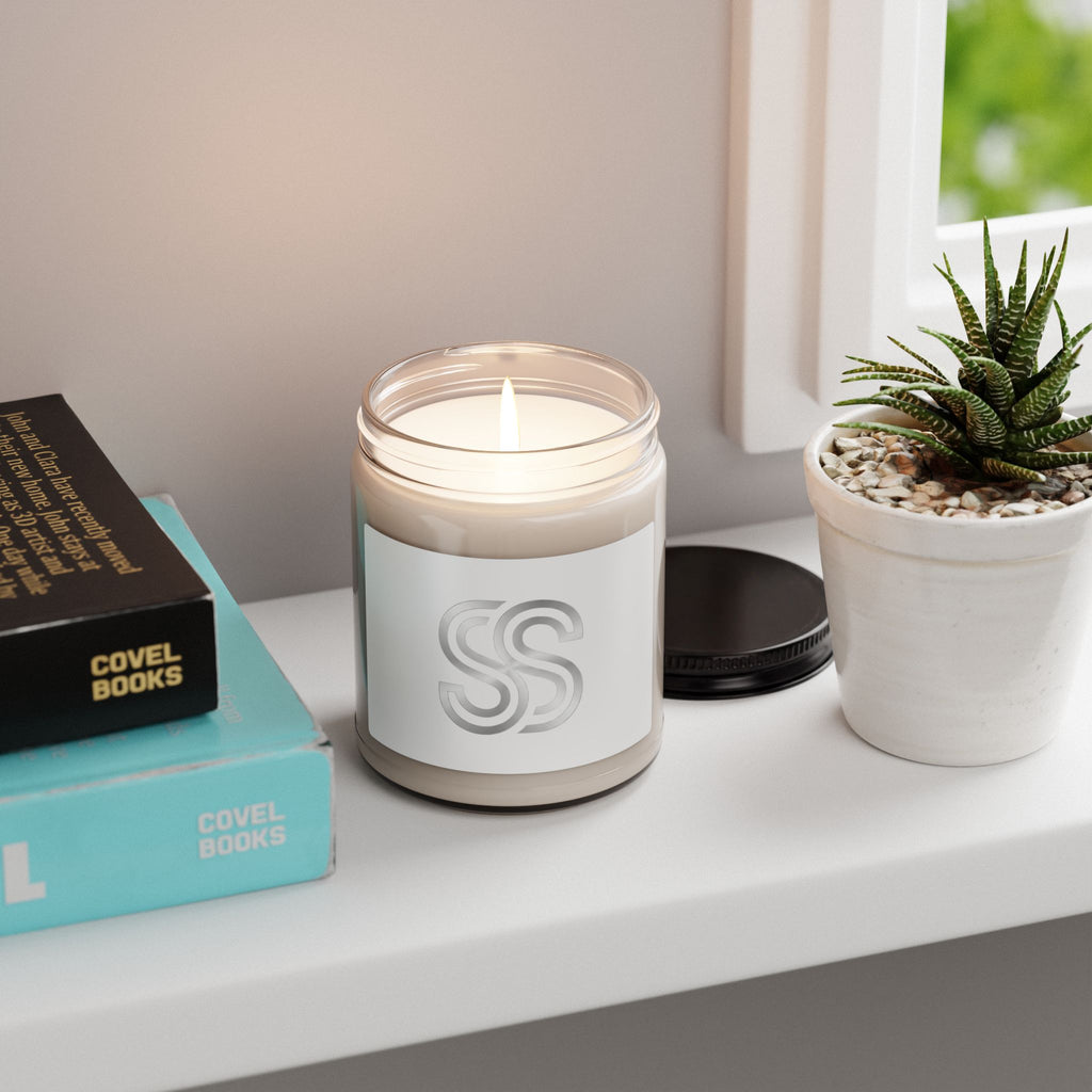 9oz Scented Soy Candle — Clean Linen Aromatherapy Jar