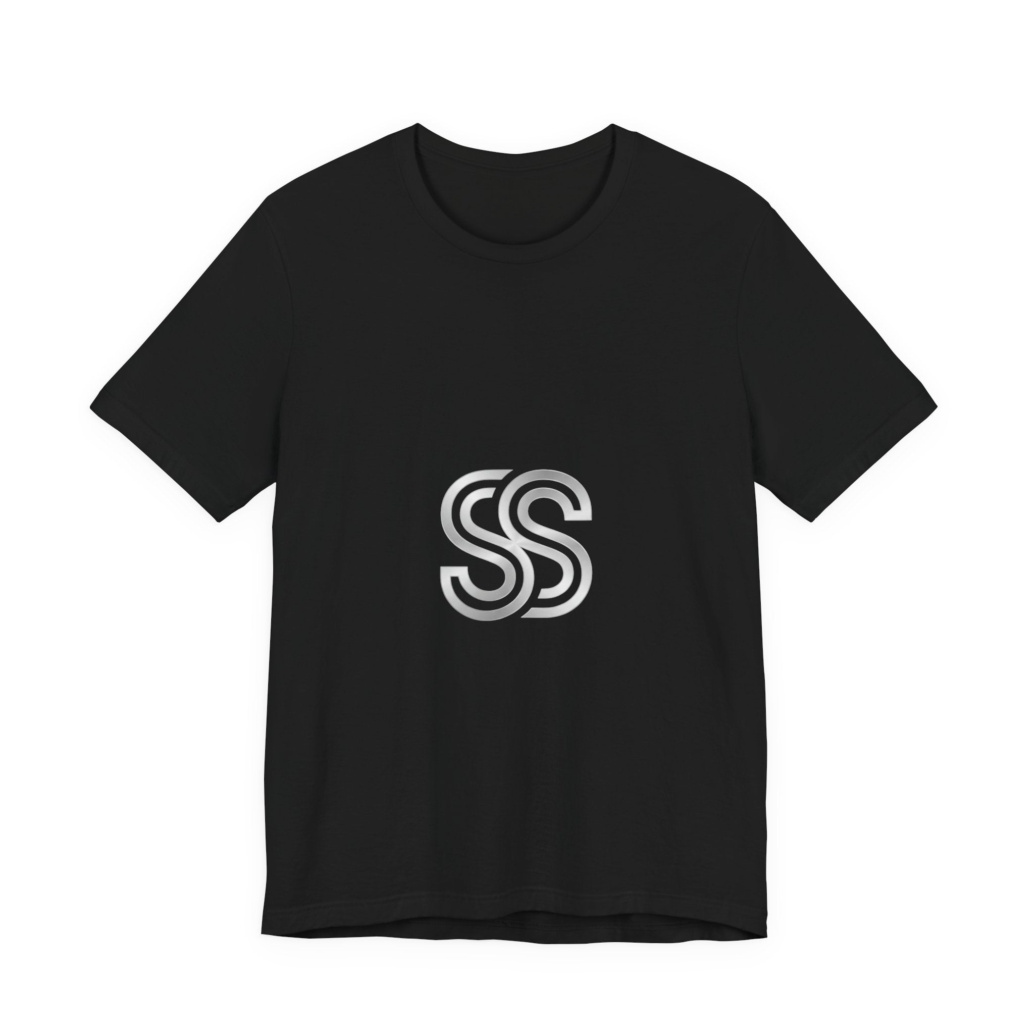 Minimal Monogram SS Logo T‑Shirt — Subtle Silver Double S Tee